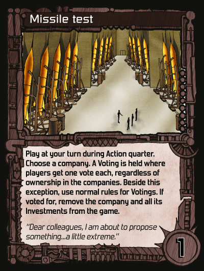 Missile test - Dystopolis Intrigue Card